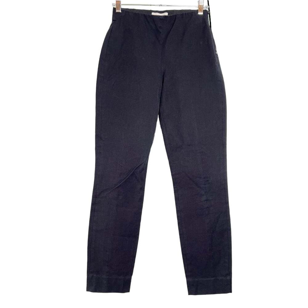 Everlane Side-Zip Stretch Cotton Pant SIZE 0 Black Elastic Waist Chino